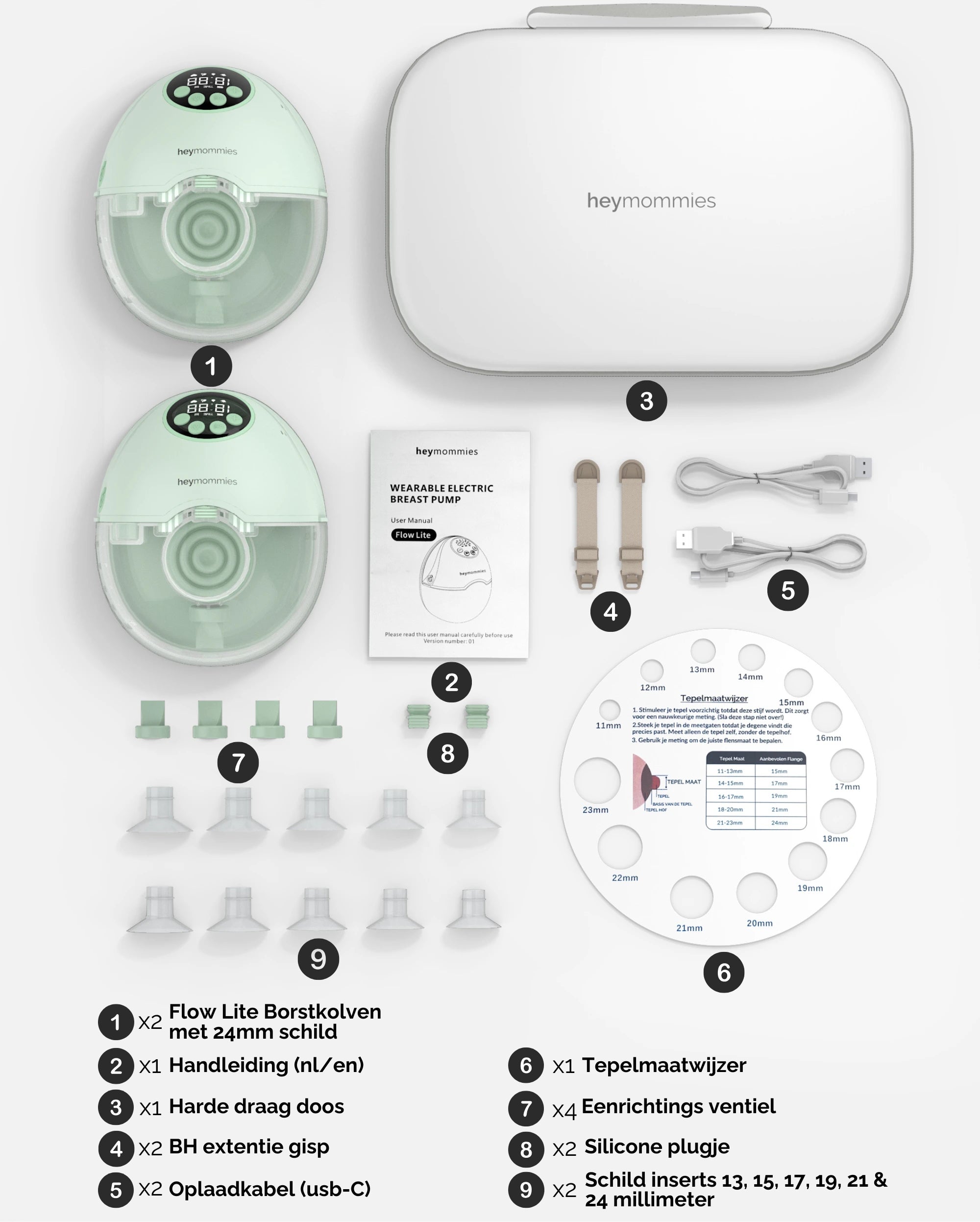 Draagbare Borstkolf - Heymommies Flow Lite