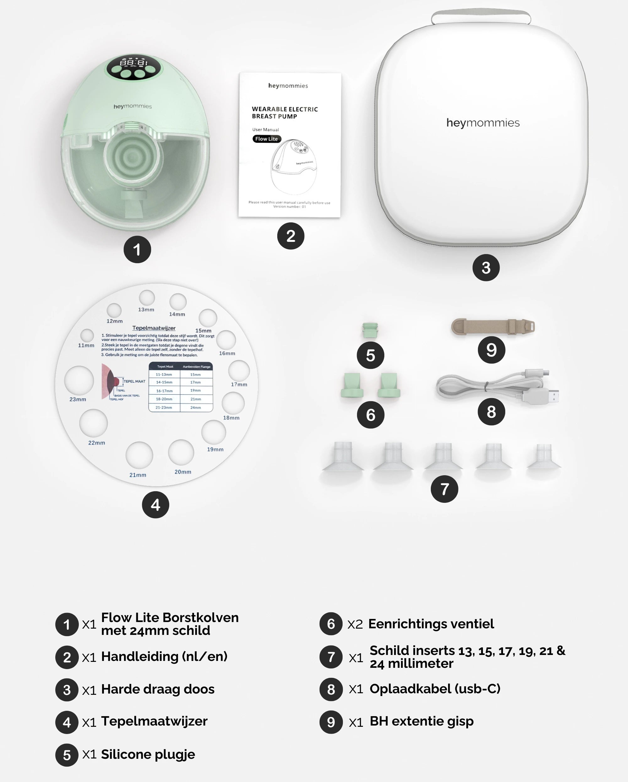 Draagbare Borstkolf - Heymommies Flow Lite